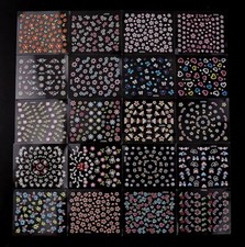 Image of 3x Sheets Random Design Effect 3D Nail Art Stickers Decor