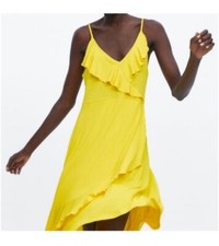 Zara Yellow Sleeveless Dress Size Small
