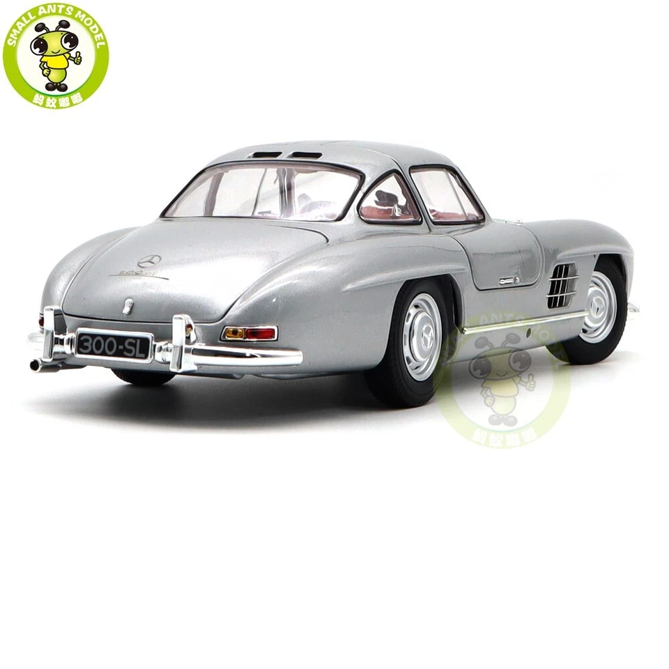 1/18 Benz 300SL 1954 Minichamps Silver Diecast Model Toy Car Gifts For Father - Image 3 of 4