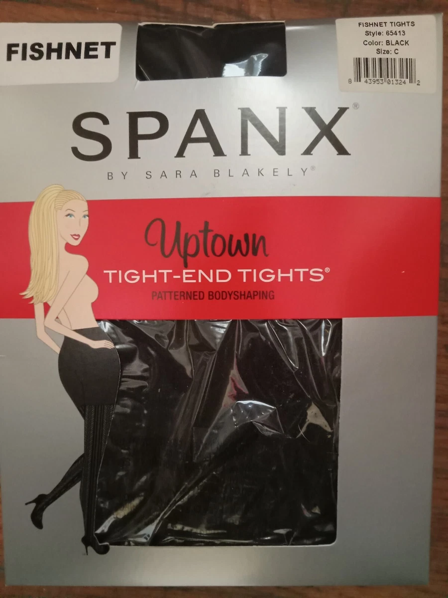 Spanx Uptown Tight-End Body Shaping Fishnet Tights Size C Black NIP