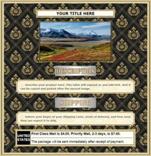 AUCTION TEMPLATE Regal Victorian Baroque Background Design - FREE SHIPPING