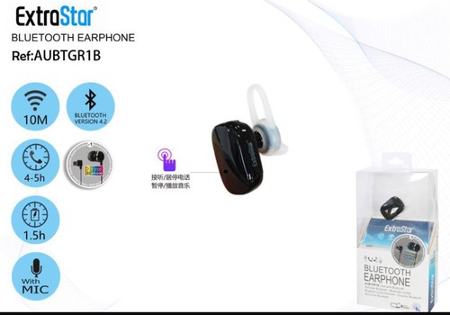 AURICOLARE BLUETOOTH EXTRASTAR 4.2 STEREO EARPHONE SENZA FILI UNIVERSALE  NERO | eBay