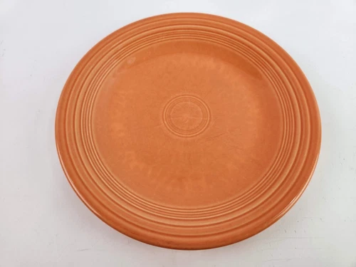 Fiesta Tangerine Orange 10.5" Classic Rim Dinner Plate Preowned Wear