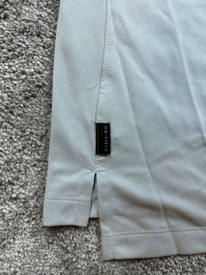 Seattle Seahawks Polo Shirt Medium Gray Spell Out On Field NFL