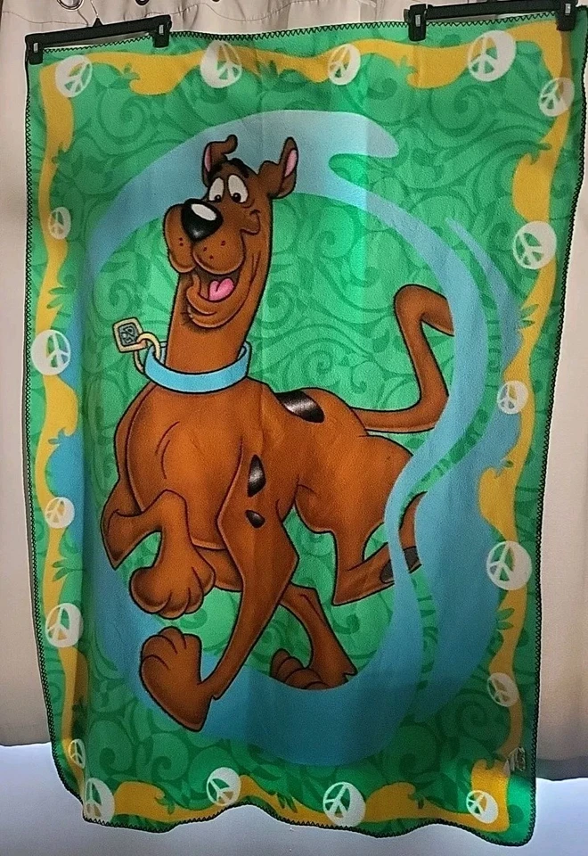 Manta polar remolino verde signo de la paz SCOOBY DOO de colección 44" x 62" Foto 3 de 4