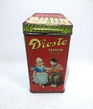 Vintage Antique DROSTE'S Dutch Process 4oz COCOA Tin Can HAARLEM Holland