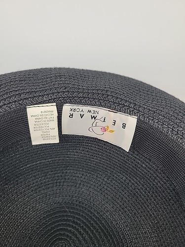 BETMAR NEW YORK BLACK SUMMER SUN BEACH HAT 2.5" BRIM / Nice - Picture 2 of 6