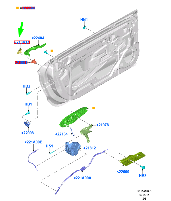 FORD MUSTANG MK6 Front Right Door Handle Bezel RHD 5363472 NEW 