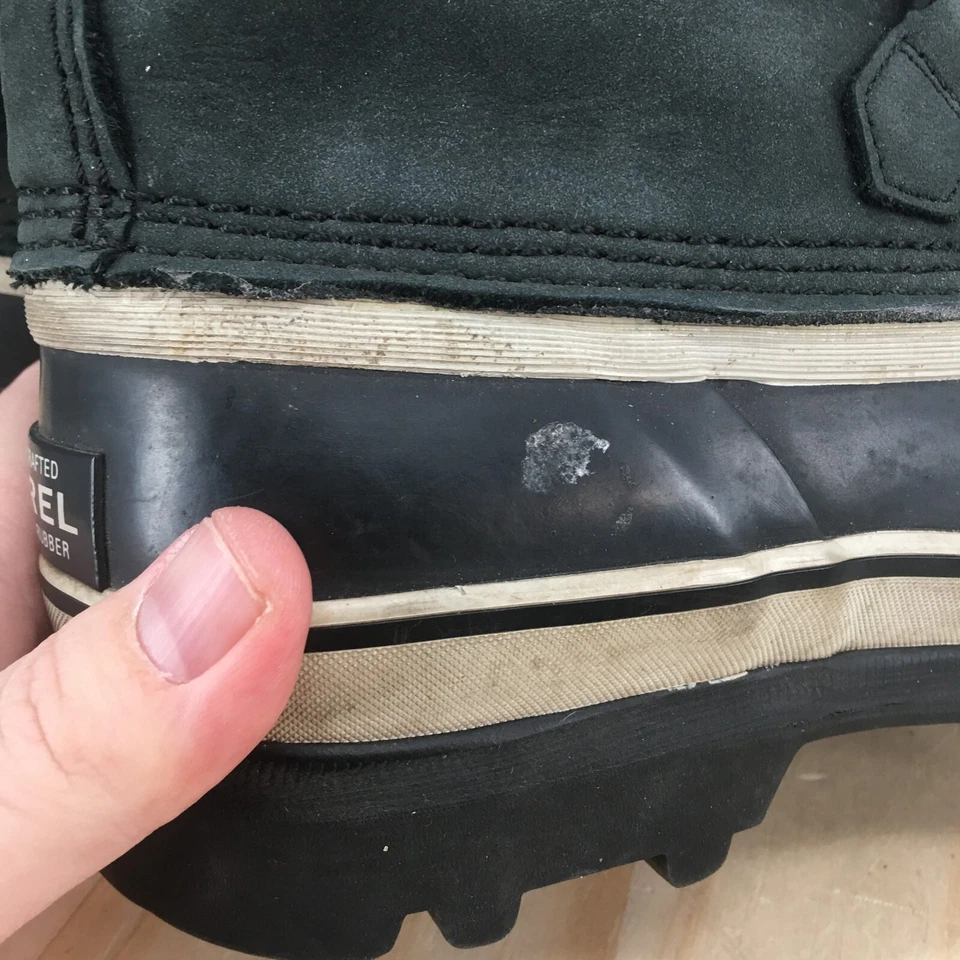 Botas Sorel Mujer 6.5 Caribou Nieve Impermeables Verde Negro Cuero NL1005-011 Foto 4 de 4