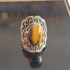 Tiger Eye 925 Sterling Silver Handmade Dainty Rings For Gift All Size Available