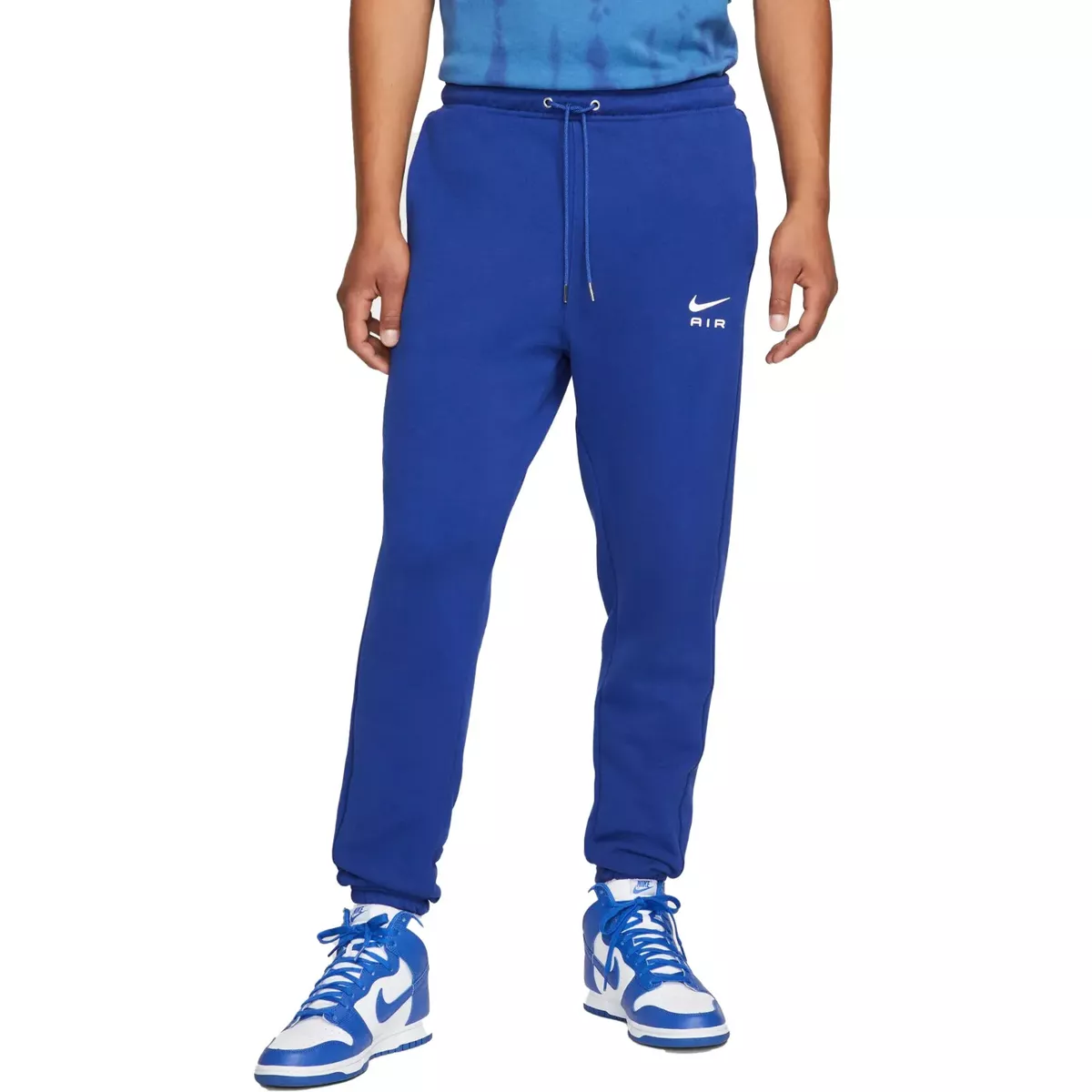 NWT NIKE AIR Sportswear Men's French Terry Fleece Jogger Sweatpants Blue