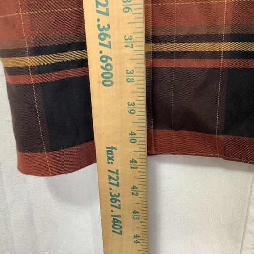 Monroe & Main Belted Midi Dress Vtg Size 18W Plaid Black Brown Yellow USA-Made - Picture 19 of 23