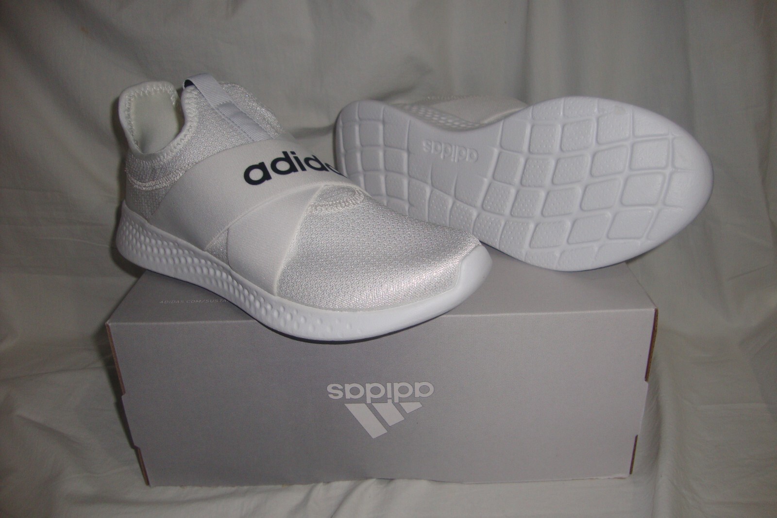 New Women Adidas FX7325 Puremotion Adapt Slip on Shoe Sneakers Size 9 White  | eBay