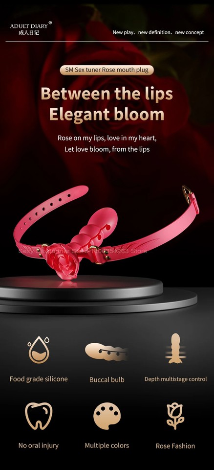 Mouth Ball Deep Throat Mouth Exercise SM Adjustable Rose Mouth Silicone Plug | eBay