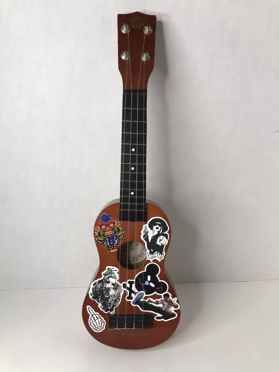 Small Ukulele With Stickers Hawaii Normal Wear See Pics. eBay