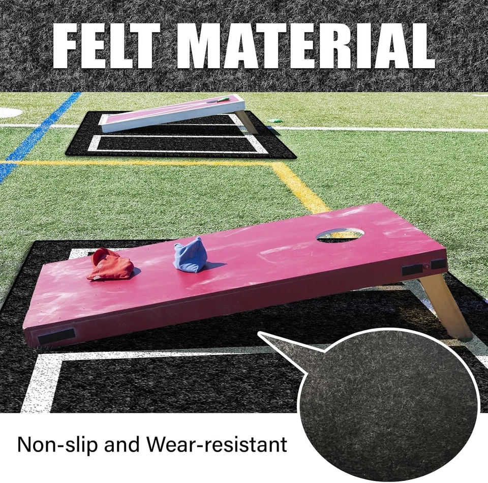 2 Packs Cornhole Mats 5 X 8 Ft Felt Prevent Slipping Cornhole Pads for Cornhole - Image 3 of 4