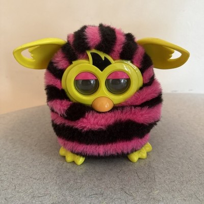 Furby Boom - 2012 Hasbro Interactive - Pink Black Stripes Yellow Fully Working!