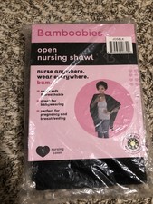 Bamboobies Black Nursing Shawl Open Front Cardigan Cover One Size UPF 50 Sealed