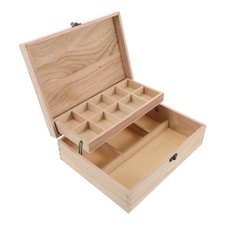 Unfinished Jewelry Box DIY Wooden Trinket Wood Storage Box Keepsake Jewelry w...