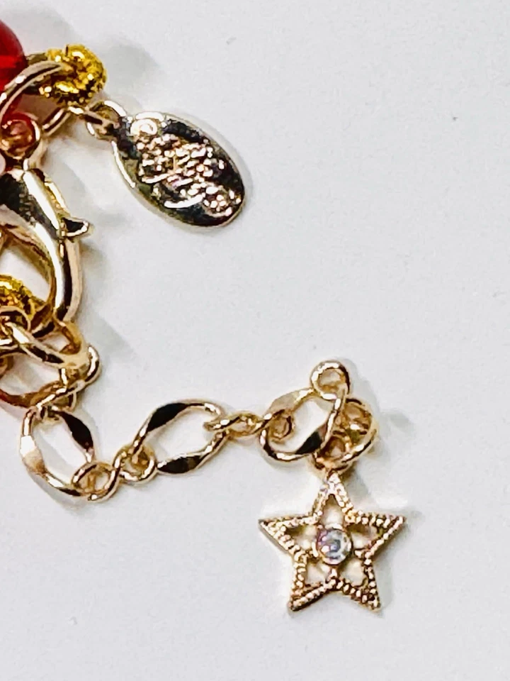 Pingente magnético assinado Kirk’s Folly RARO lua vermelha e colar vermelho com contas duplas - Imagem 4 de 4