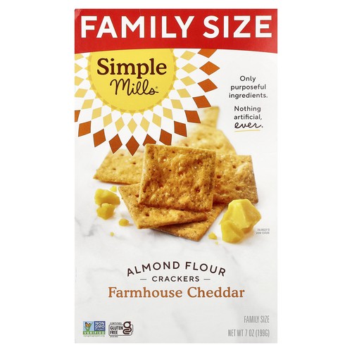 Almond Flour Crackers, Farmhouse Cheddar, 7 oz (199 g)