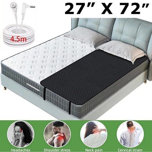 Grounding Mat for Bed Grounding Mattress Pad with Cord for Stress Relief 72"x27" - product listing photo