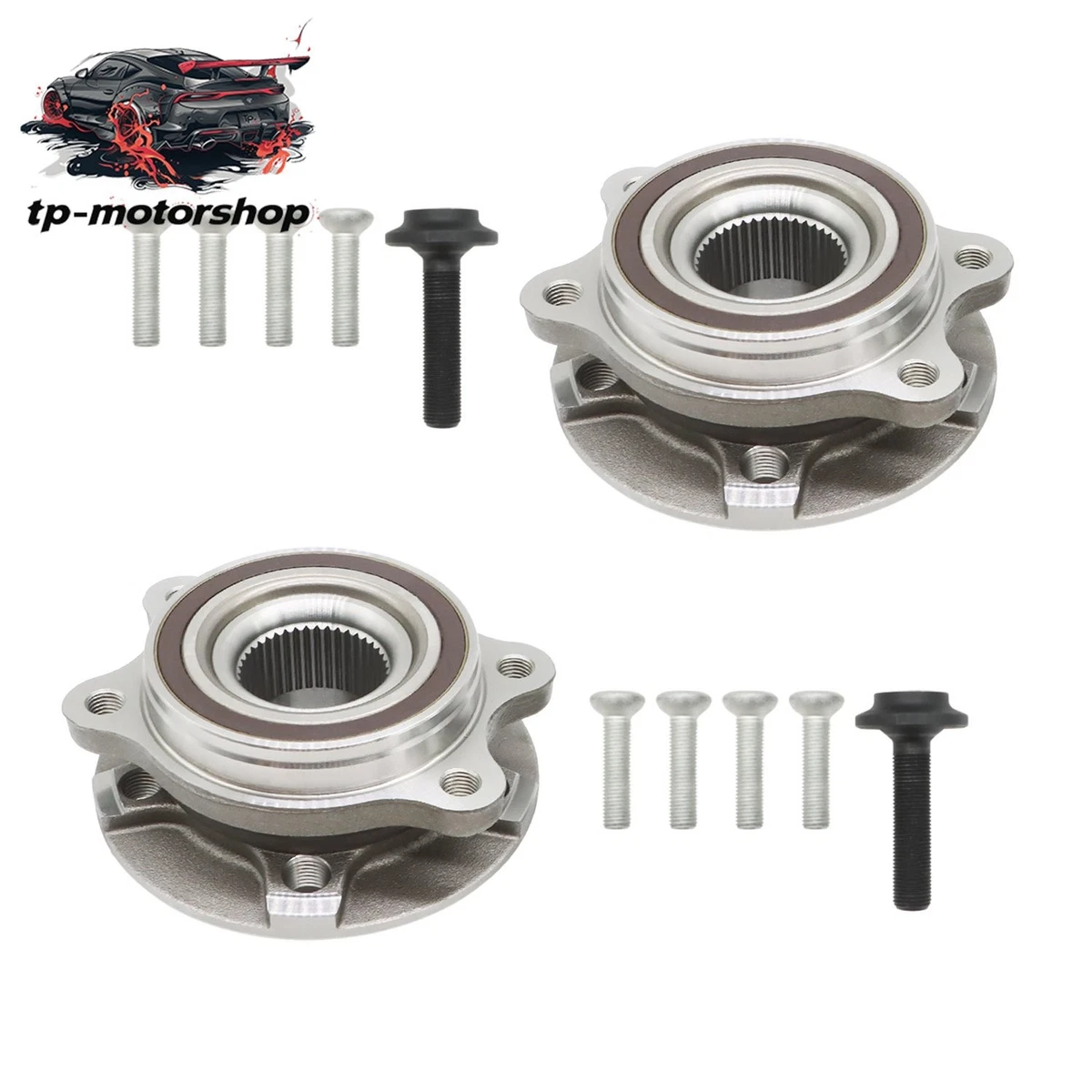 Par De Conjuntos De Buje Y Rodamiento Delantero Preprensados TRQ Para Audi A4, A6 Y RS4 – ¡montaje Fácil Y Duradero!