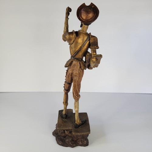 Vtg MCM Don Quixote Standing Figurine Statue Book Plastic Resin Art Spanish 14" - Picture 2 of 17