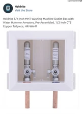 Holdrite HR-WA-M FR Washing Machine box W Copper tailpiece