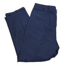 Haggar Blue Premium Comfort Classic Pleated Dress Pants Slacks Mens Size 46 X 34