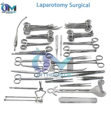 50Pcs Basic Laparotomy Surgical Instruments Set   Stainless Steel Tools