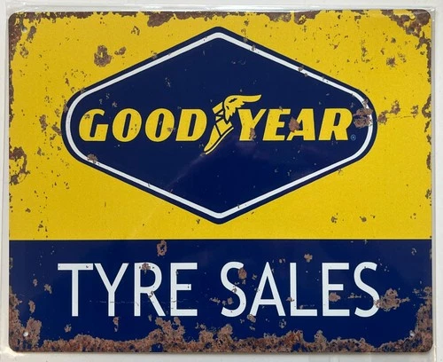 Metal Vintage Style Wall Sign - Goodyear Tyre Sales 10x8 inch [GDYR1]