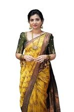 Women's Kanjivaram Soft Silk Banarasi Sarees With Blouse Piece