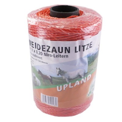 250m Kunststofflitze Elektrozaun Weidezaunlitze 3x0,20 Niro Weidezaunseil orange