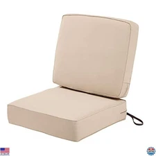 Classic Accessories Ravenna Empire Blue Water-Resistant Patio Chair Cushion