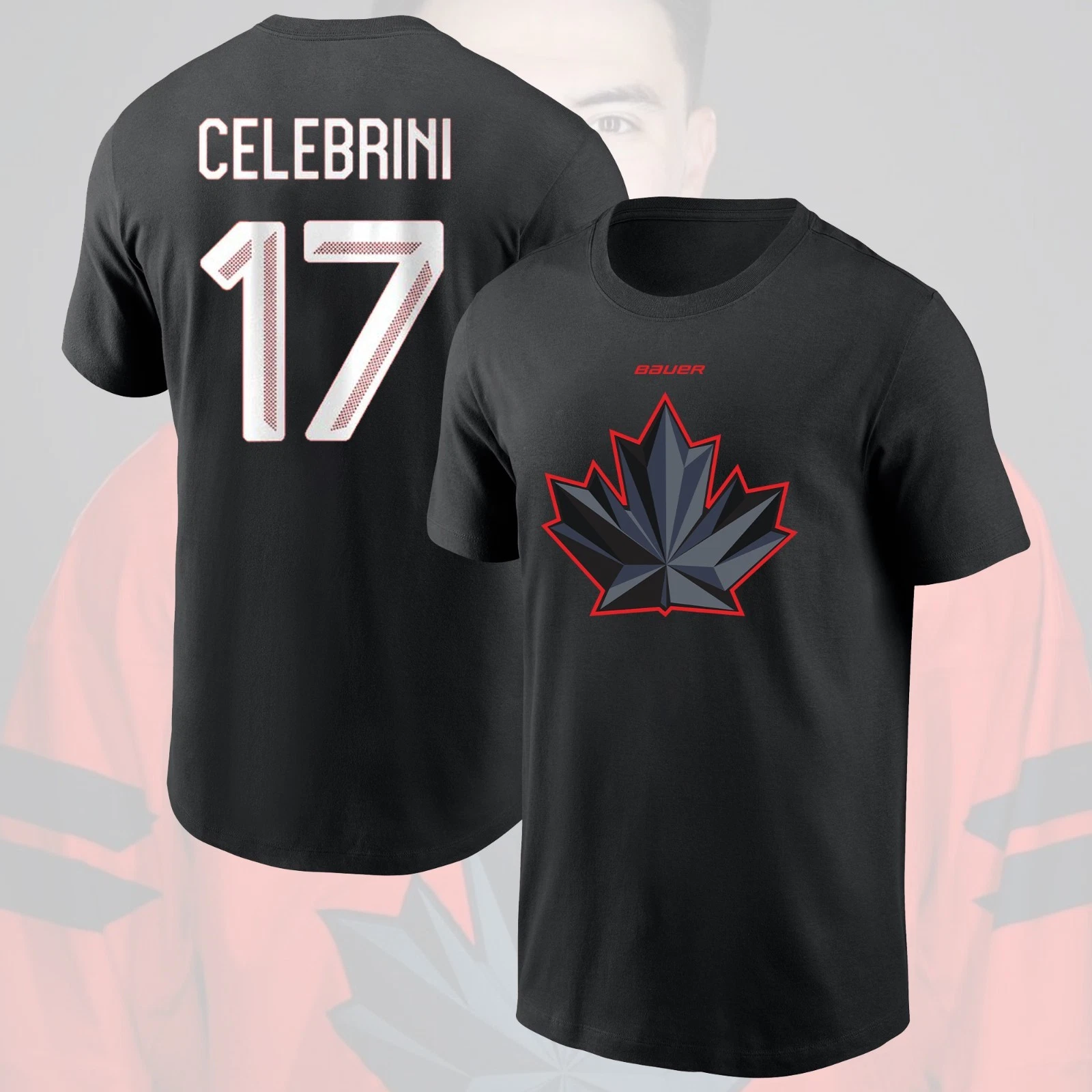 Macklin Celebrini #17 Hockey Canada Team 2026 Player Name & Number Fan Gift
