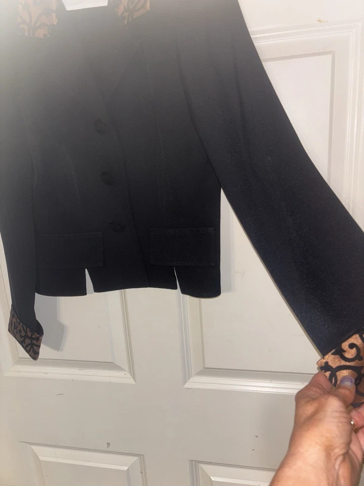 Blazer negro recortado vintage Lois Snyder Dani Max para mujer talla 4 PetiteContraste Foto 4 de 4