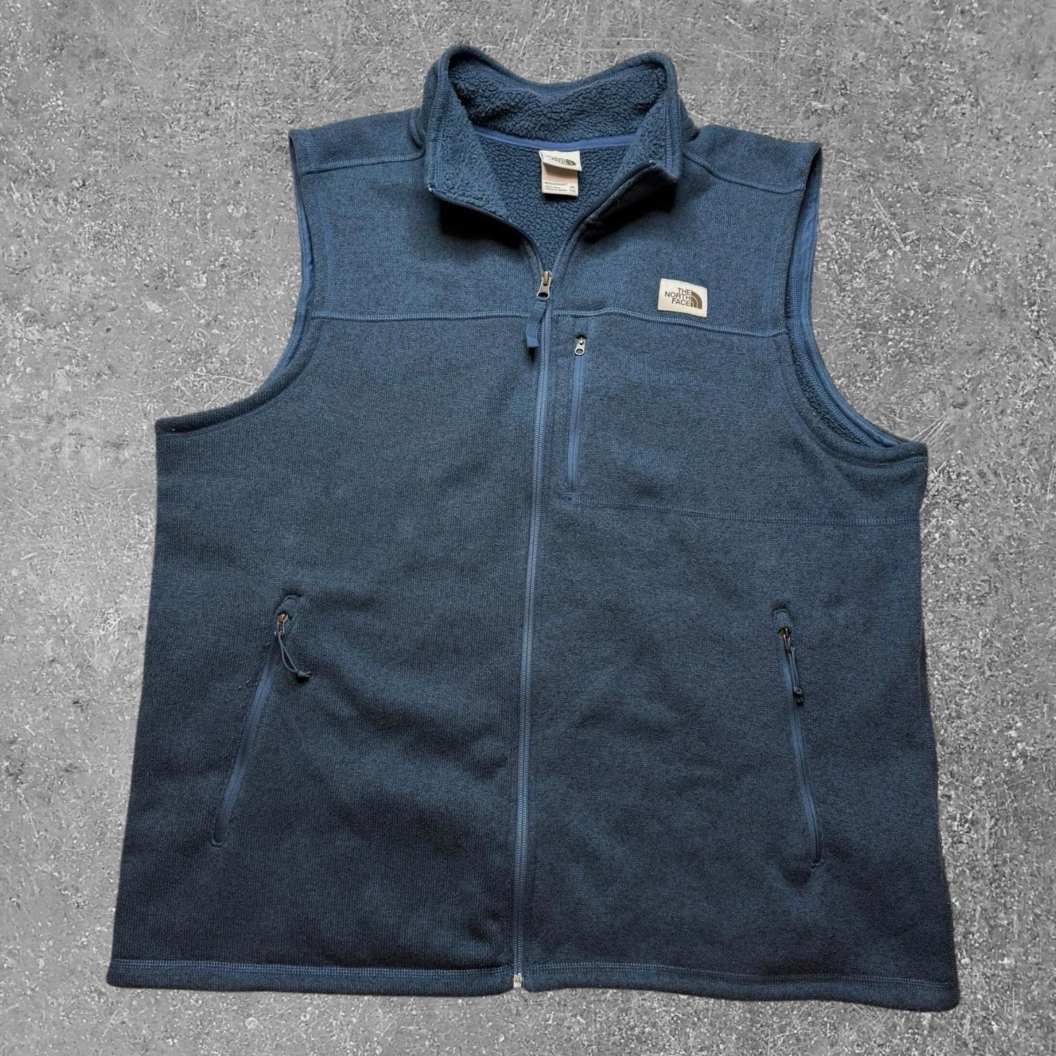 The North Face Men's Blue Full-Zip Vest Zipped Pockets Size XXL Outdoor Hiking