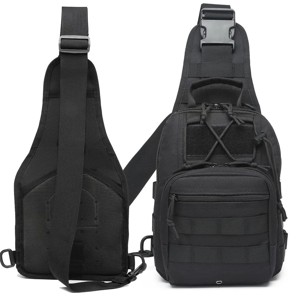Tactical Concealed Carry Sling Bag Crossbody Backpack Shoulder Cross Chest Pack - Image 2 of 4