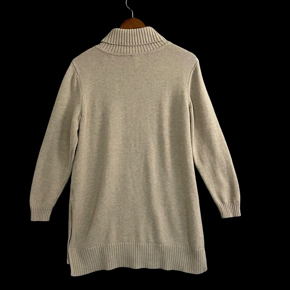 Joan Rivers Women's Beige Turtleneck Tunic Sweater Size/M - Image 2 of 4
