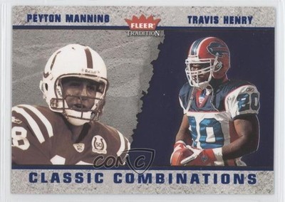 2003 Fleer Tradition Classic Combinations Blue Peyton Manning Travis Henry 0a1