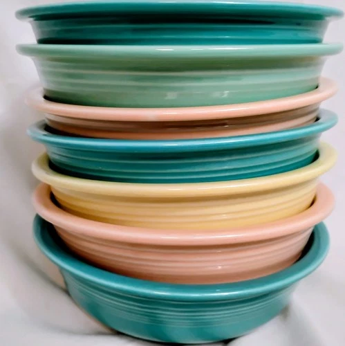 Lot of 7 Fiesta Classic Rim Cereal Soup Salad Bowl 6 7/8”  Fiestaware Pastel