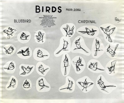Photostat of some birds from Sleeping Beauty
