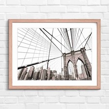 Brooklyn Bridge New York Architecture Original Framed Wall Art Print Large