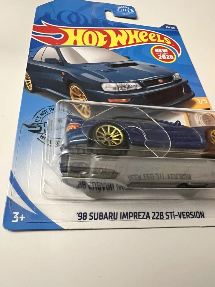 Hot Wheels 2020-98 Subaru Impreza 22B versión STi (azul) ERROR plástico extra Foto 2 de 4