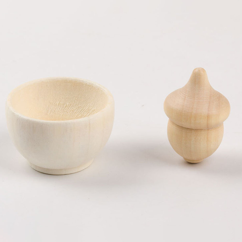 10 Sets Unfinished Wooden Bowl School Craft Project Model Child Self