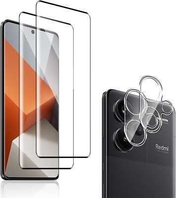 2X 3D Schutzglas (Display + Kamera) für Xiaomi Redmi Note 13 Pro+ 5G Hartglas