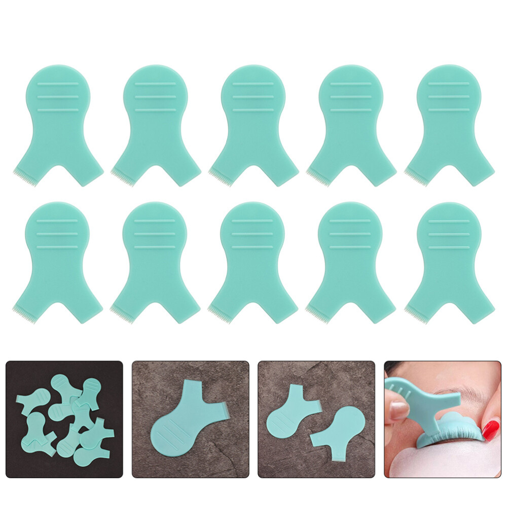 10 Pcs Clip Type Curlers Compact Grafting Eyelash Brush Green