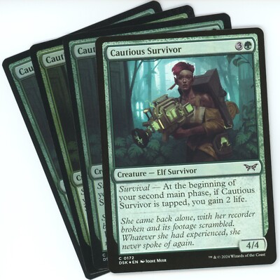 x4 Cautious Survivor (Foil) - 0172 - Duskmourn: House of Horror - MTG