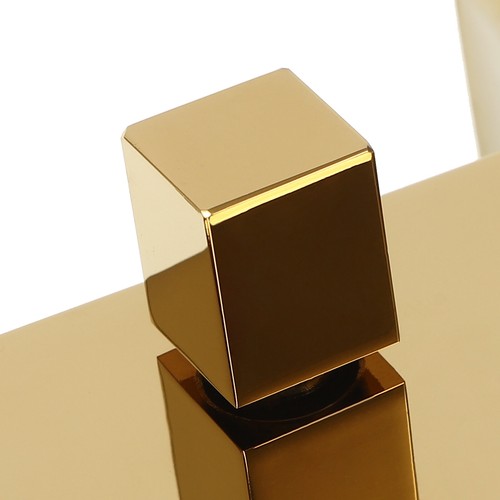 Rubinetto vasca da bagno oro cascata rubinetto set con brace a mano - Foto 6 di 17